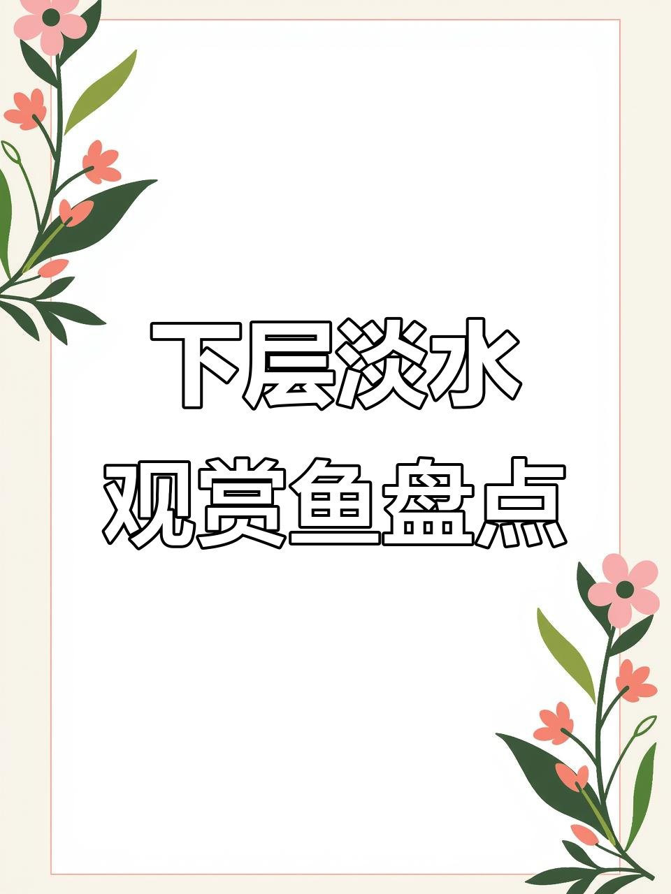 鱼缸下层小型观赏鱼的种类与特点