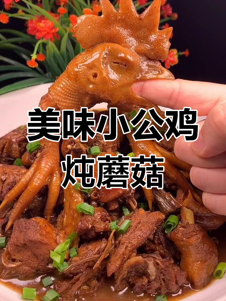 小公鸡炖茶树菇,口感超赞!学会这道菜,年夜饭必备
