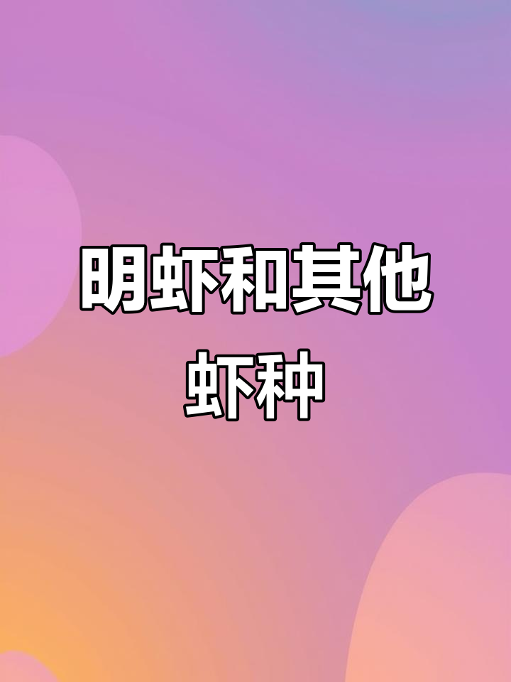 虾的品种大揭秘!明虾你吃过吗?