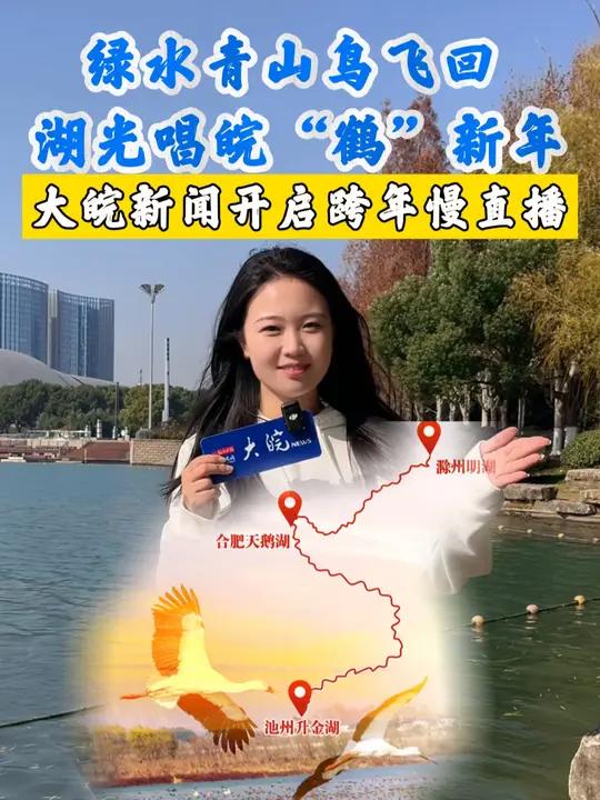 绿水青山鸟飞回 湖光唱皖“鹤”新年 2025大皖多地跨年慢直播  大皖新闻讯 湖畔守候新年