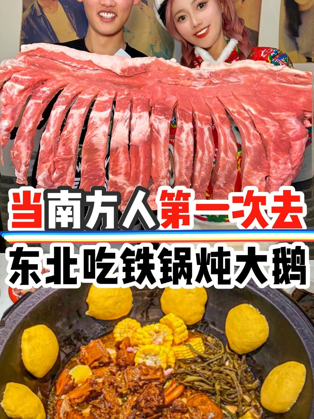当南方人第一次去东北吃铁锅炖大鹅