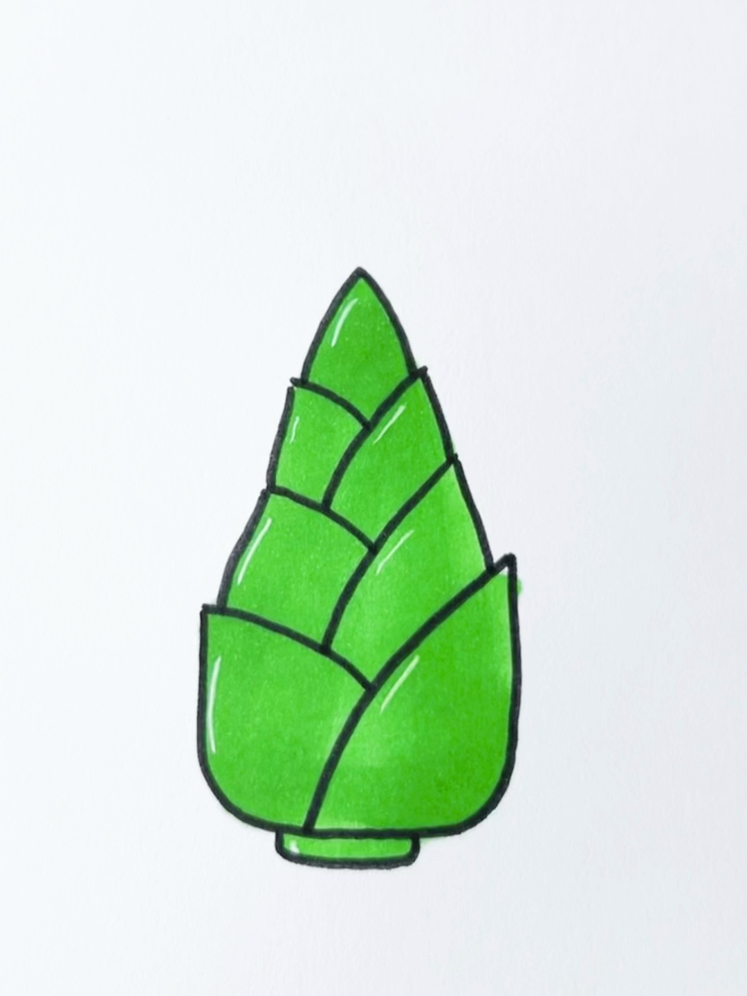 超简单的竹笋简笔画教程来了,一看就会