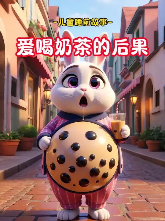 儿童睡前故事《爱喝奶茶的后果》