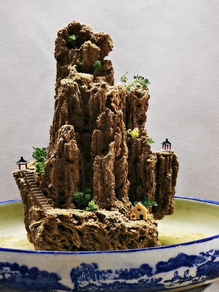 吸水石假山盆景新作欣赏三十