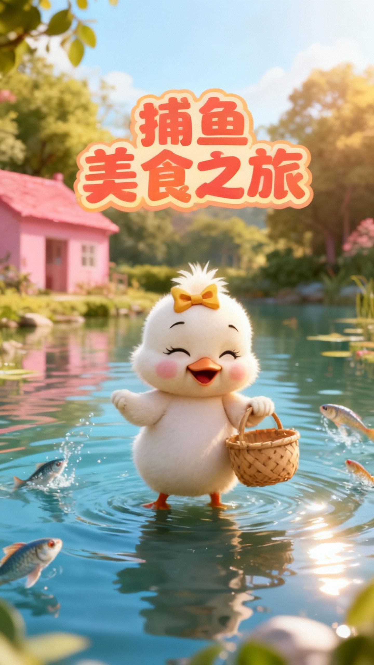 小萌鸭的捕鱼与美食之旅