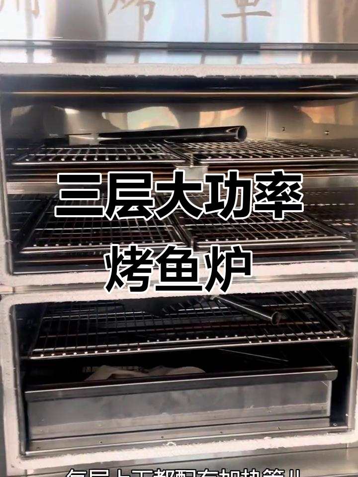 双门三层电热烤鱼炉,智能温控一键操作,高效出餐不翻面