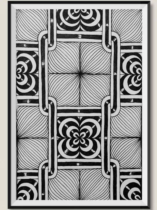 黑白装饰画,临摹作品