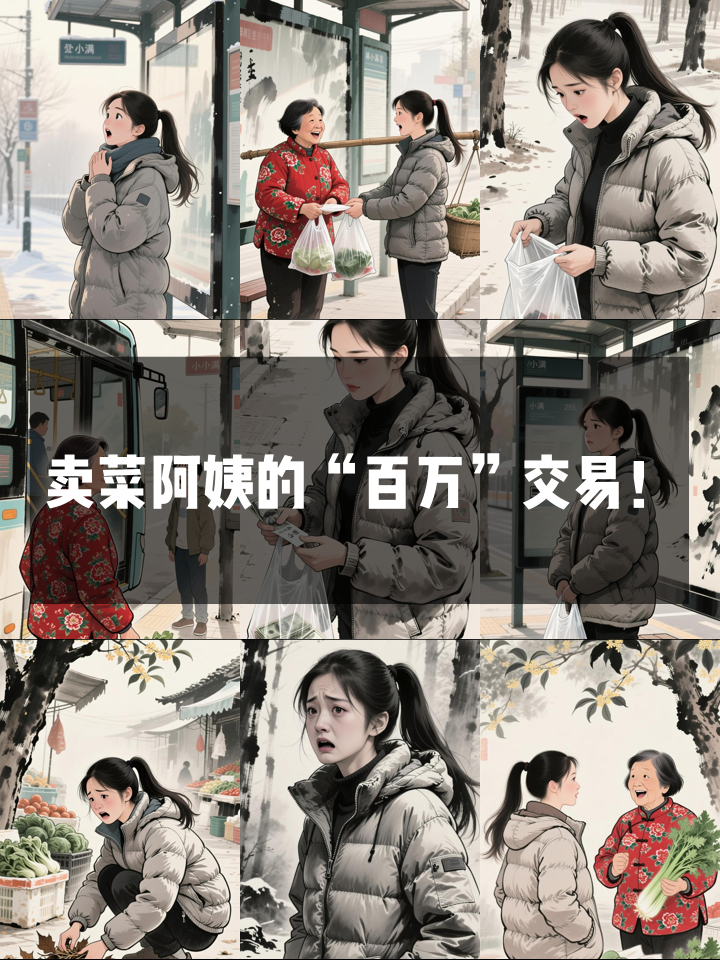 公交站偶遇卖菜阿姨，她递来的塑料袋里竟藏着百万秘密