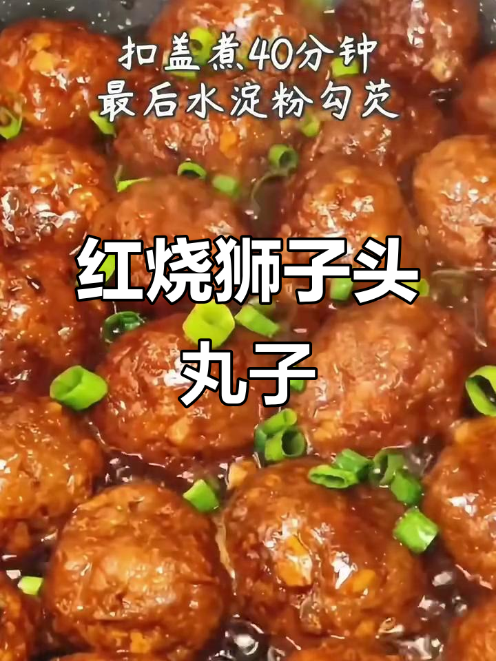 狮子头红烧肉丸子,外酥里嫩,米饭配不够