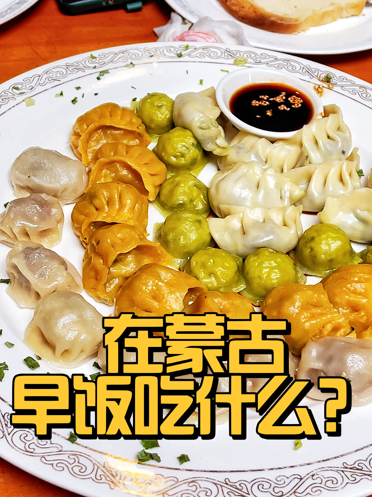 蒙古国4个脸那么大的五彩蒸饺?羊肉馅太香了