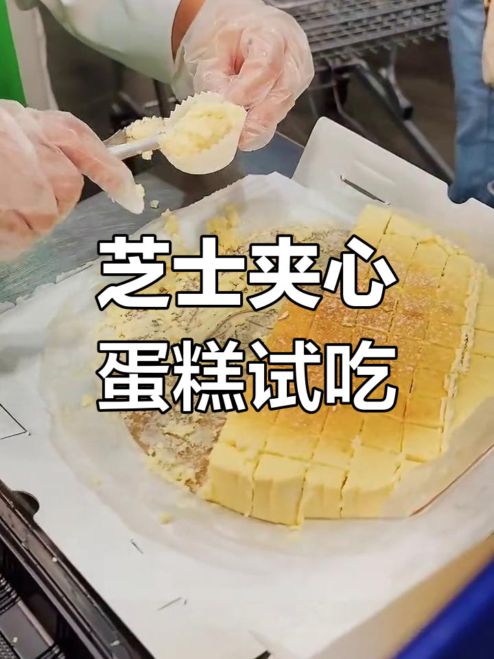 山姆超市芝士夹心蛋糕试吃,超好吃!