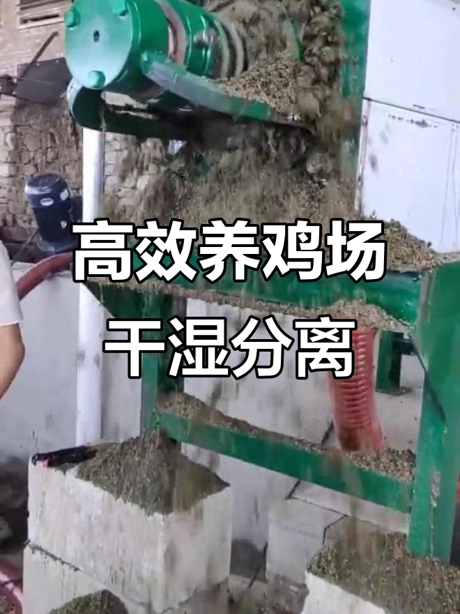 养鸡场干湿分离机效果展示,轻松处理鸡粪不堵塞