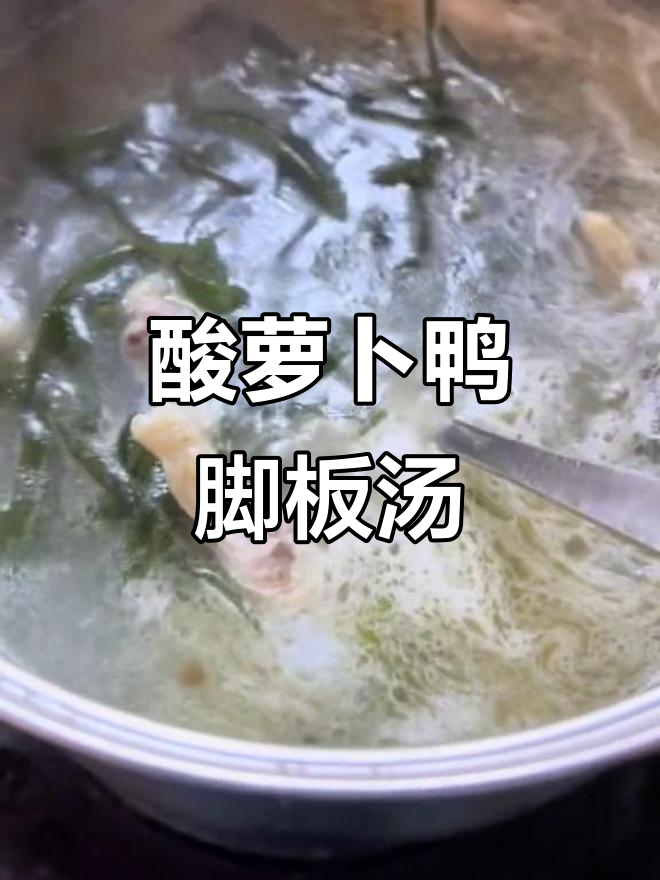 酸萝卜鸭脚板汤,冬季暖心炖汤