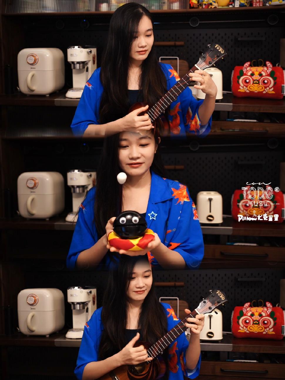 来逛《市集》啦各位 木鱼一敲,烦恼全消 尤克里里指弹 乐器演奏 pillow尤克里里