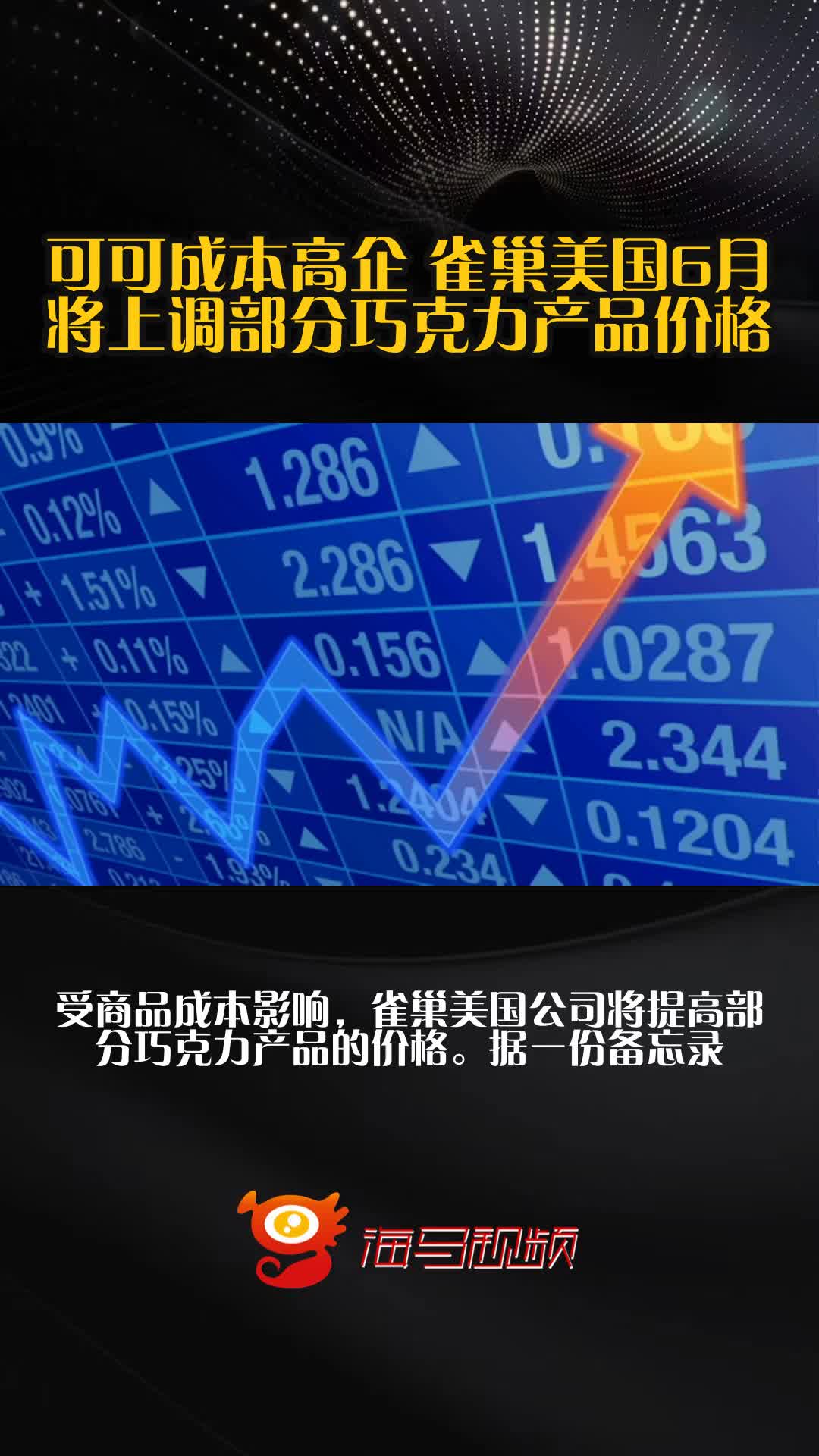 可可成本高企 雀巢美国6月将上调部分巧克力产品价格