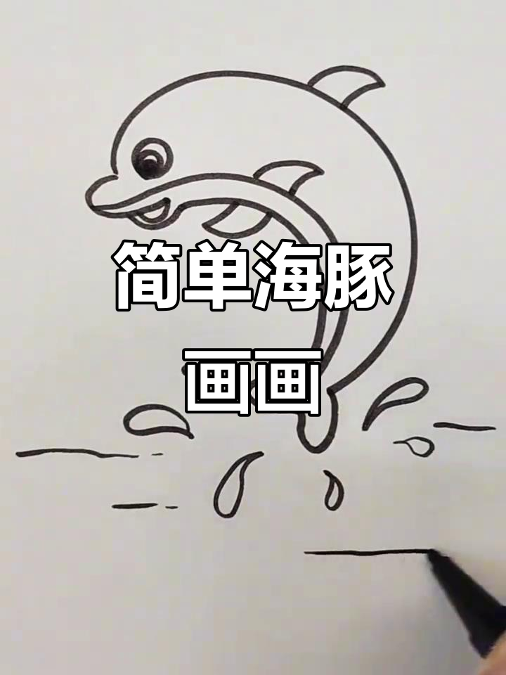 海豚简笔画教程,轻松学会画可爱海豚