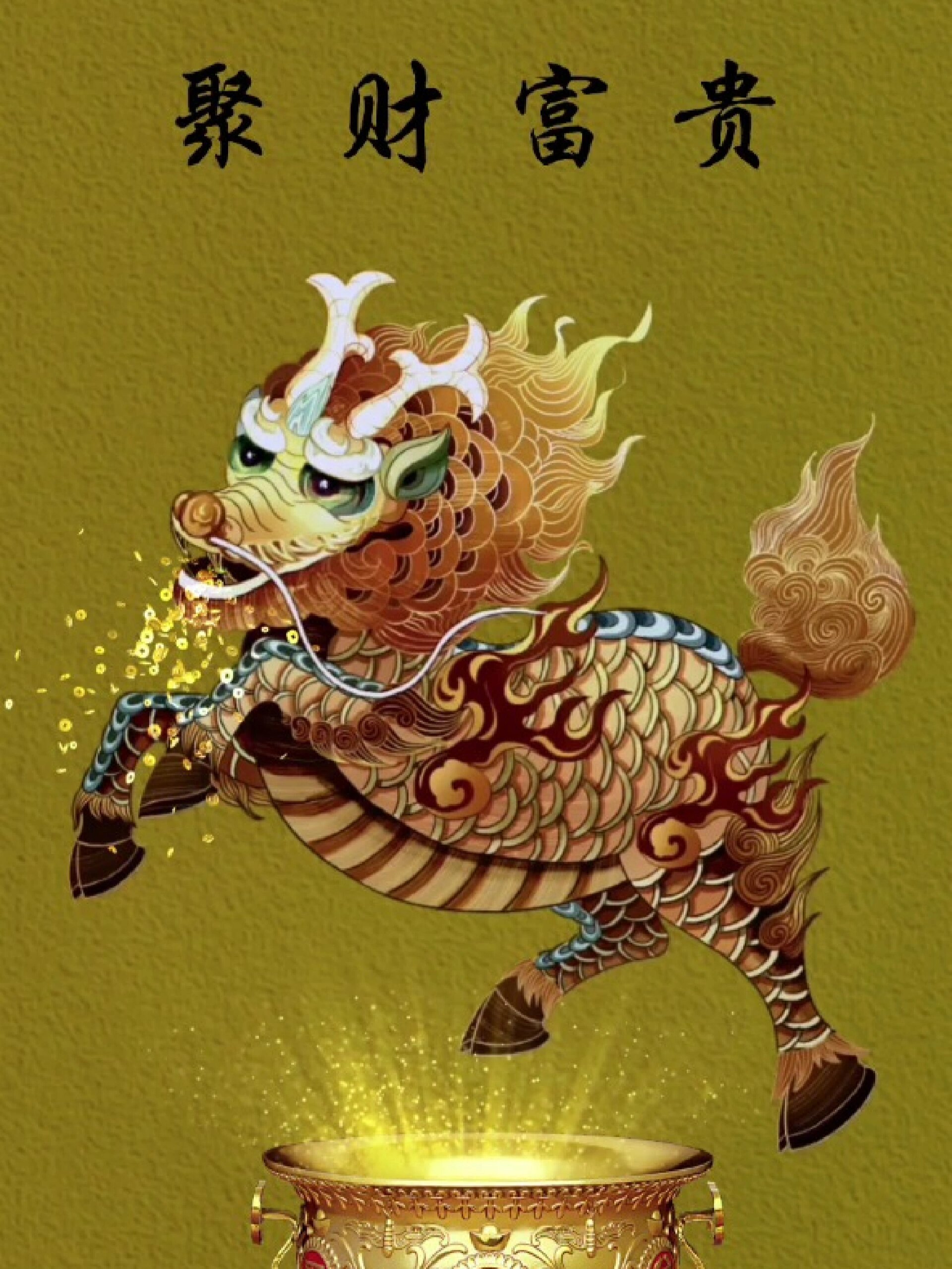 聚财富贵 动态壁纸 国风壁纸