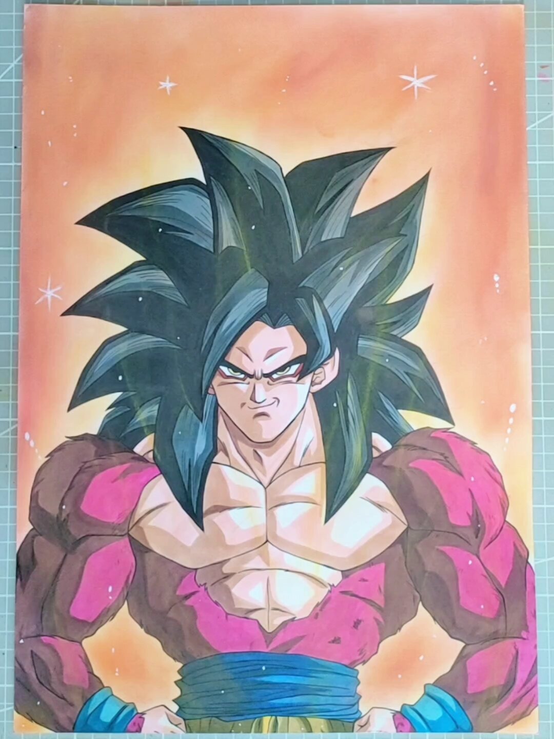 手绘龙珠gt超级赛亚人四孙悟空