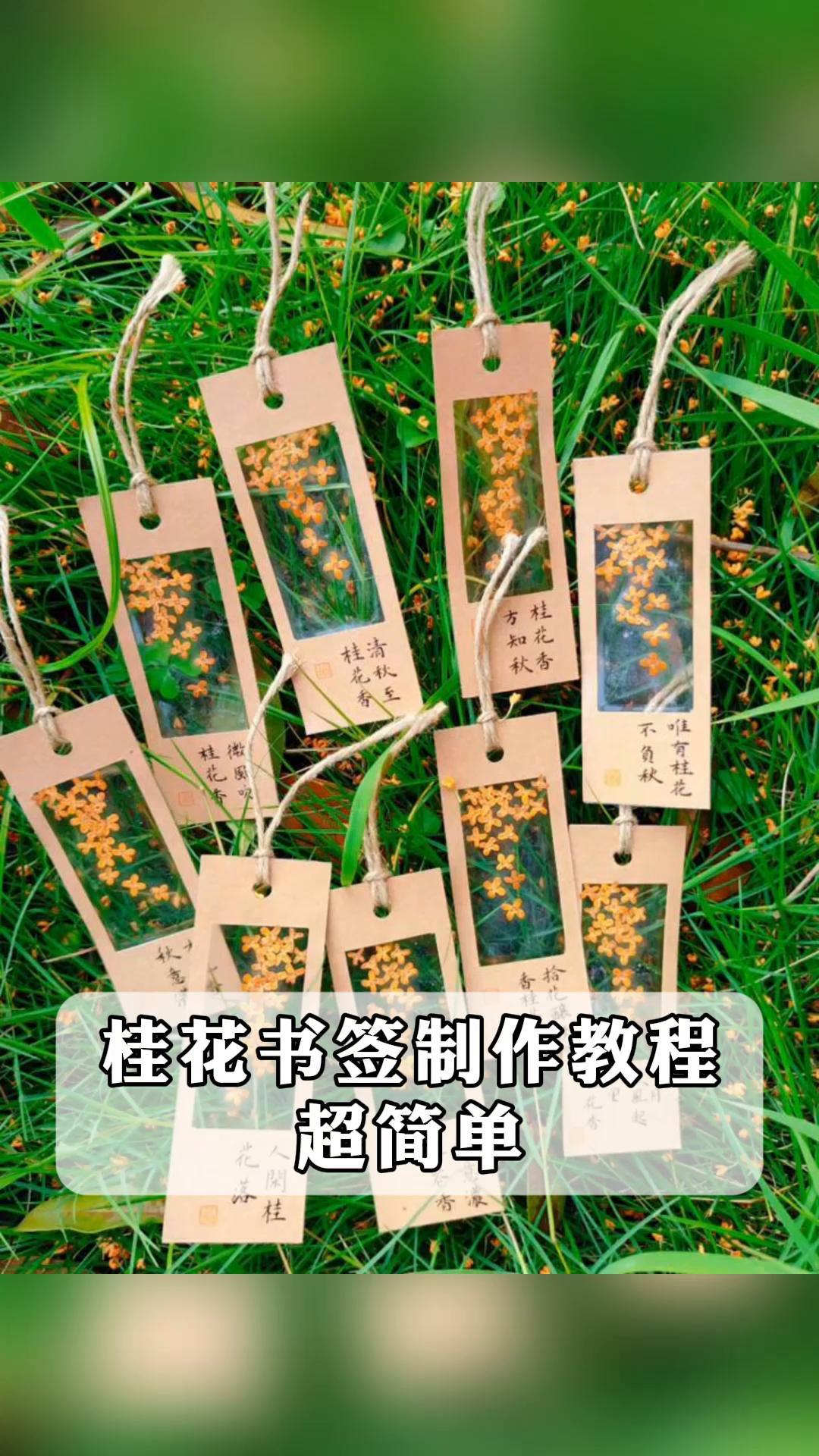 桂花书签制作教程,超简单