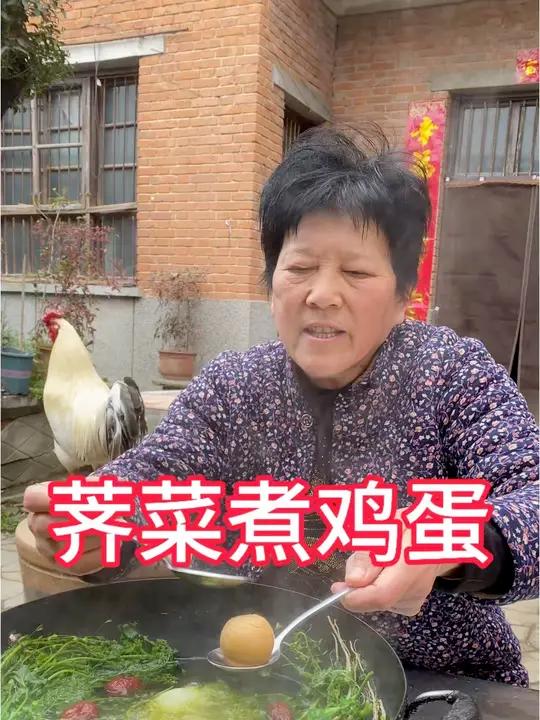 南阳的荠菜已经老了，这样吃吧 #荠菜煮鸡蛋#荠菜#春天的味道 #守山奶奶