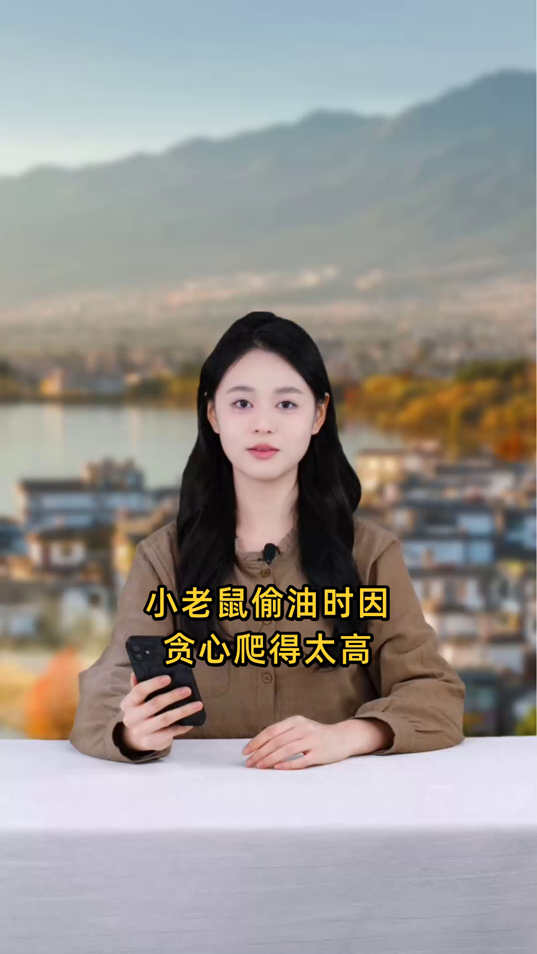 小老鼠偷油吃,贪心不足爬得高,油瓶口小下不来