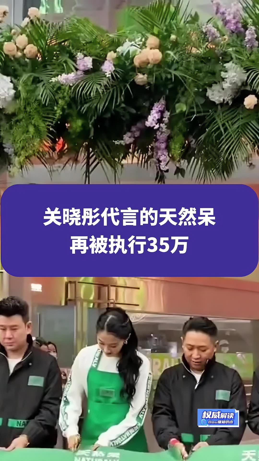 关晓彤代言的天然呆再被执行35万,累计被执行超千万 关晓彤