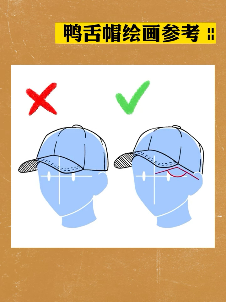 鸭舌帽绘画参考