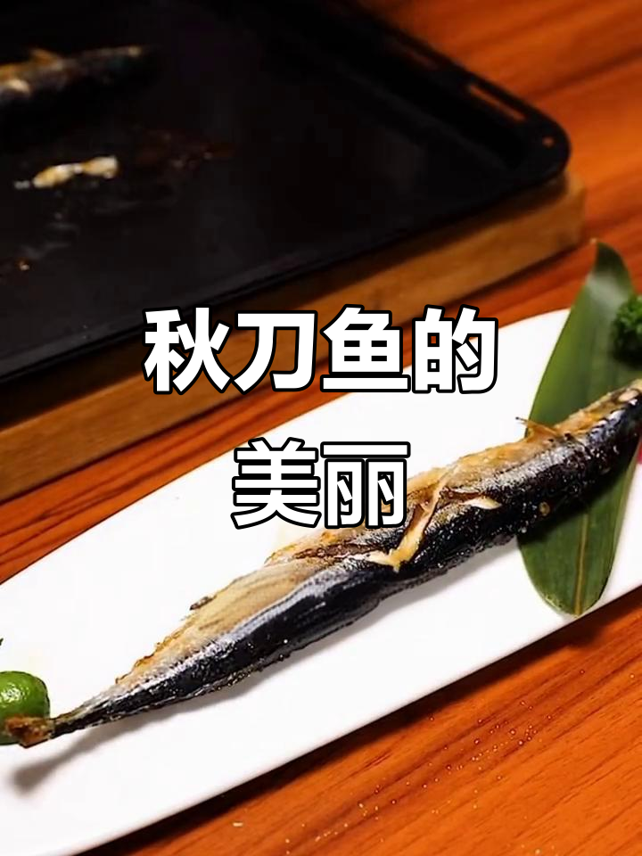 秋刀鱼银光闪耀,背灰腹白,清冷又优雅