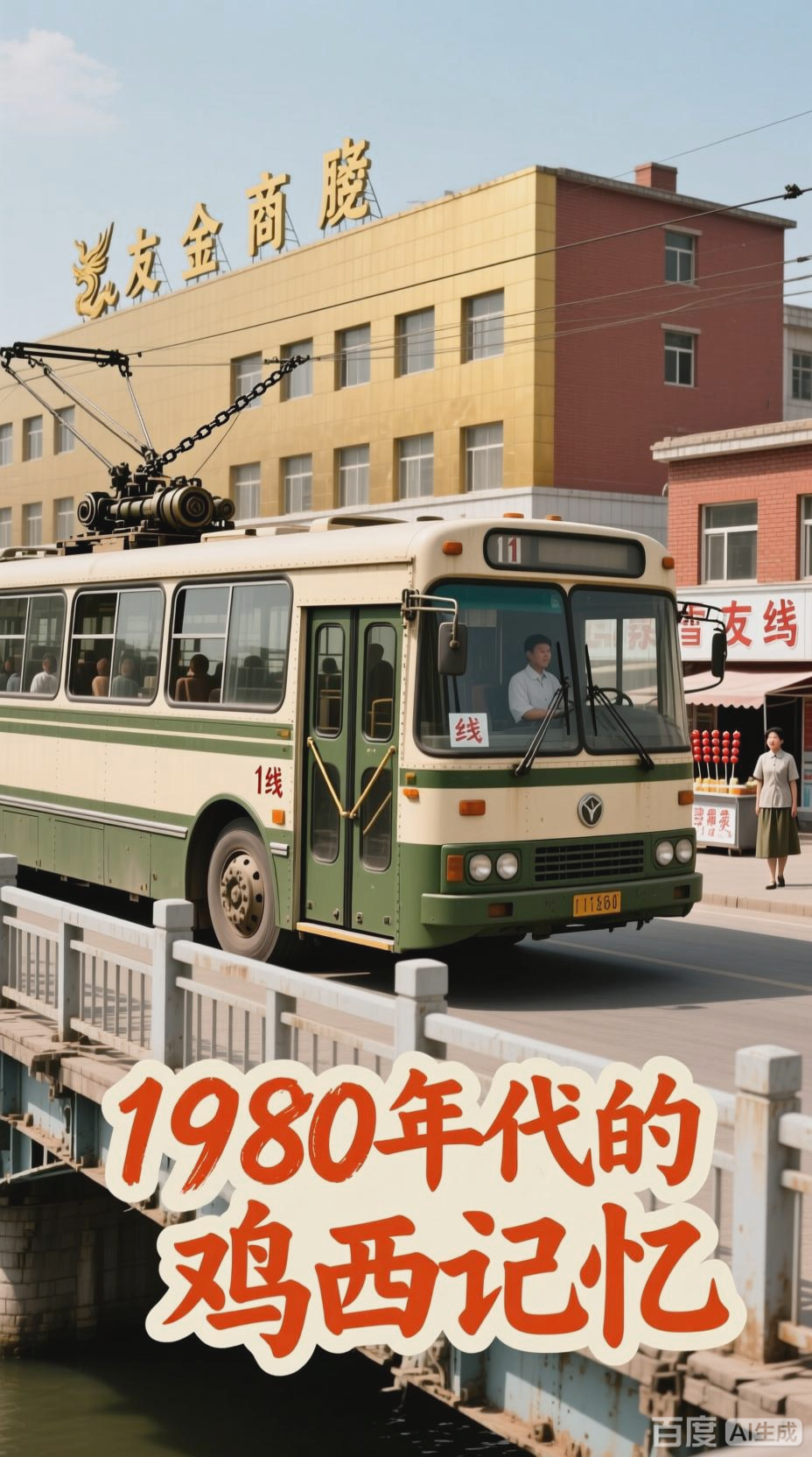 1980年代鸡西人友桥街景