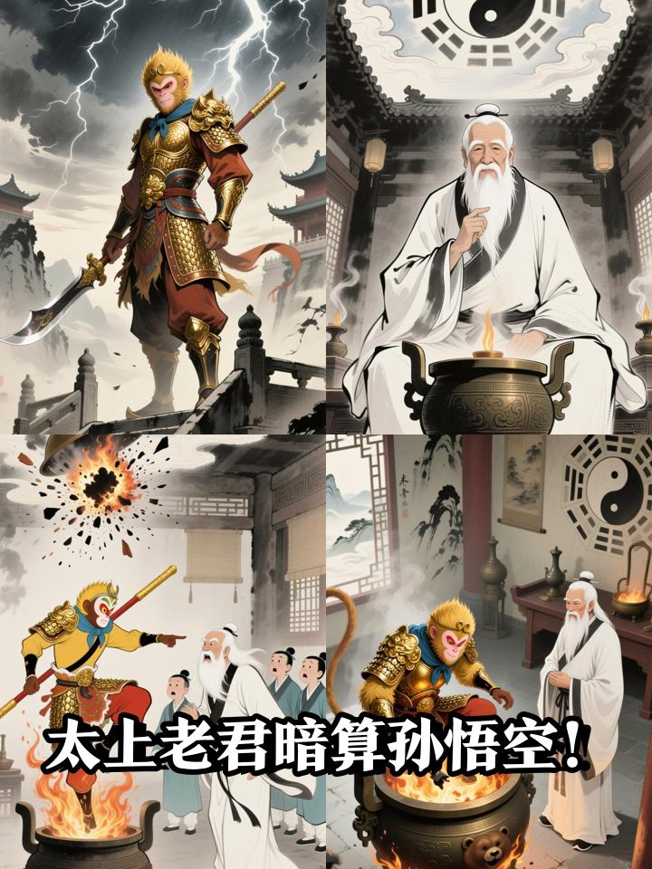 八卦炉炼化失败，太上老君竟被孙悟空反杀！