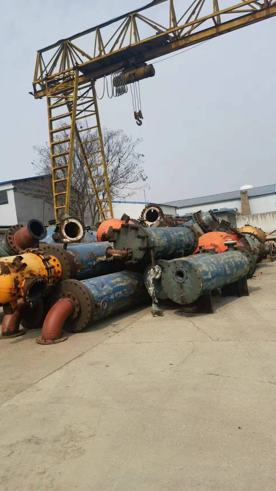 二手石墨双效六吨强制循环蒸发器