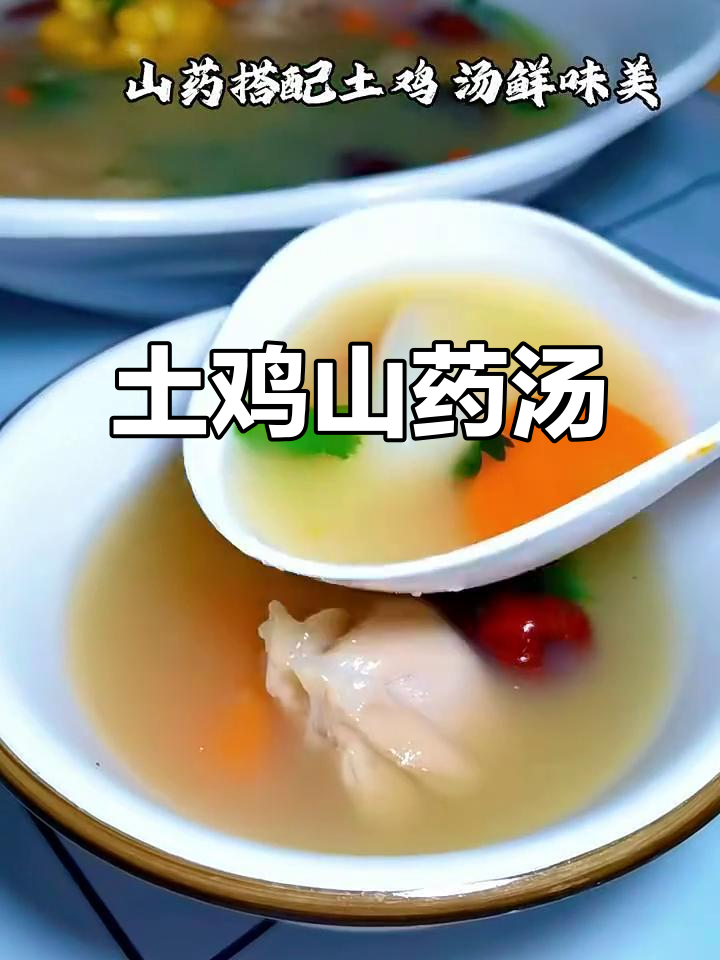 土鸡山药汤,营养满满又好喝,孩子最爱!