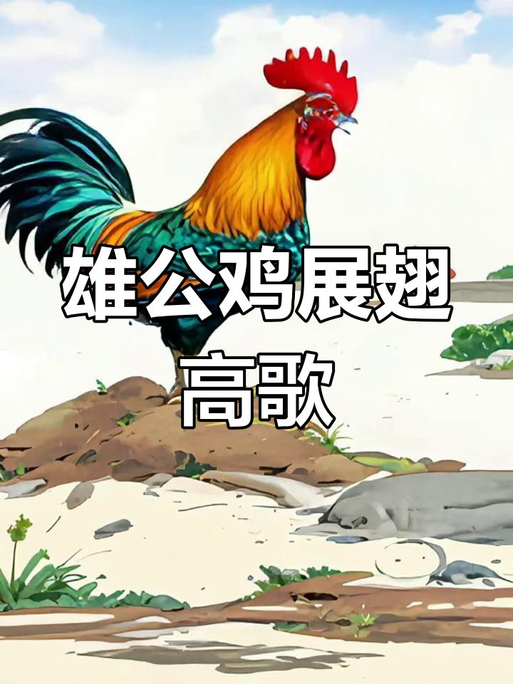 公鸡鸣春,气宇轩昂的雄姿展现