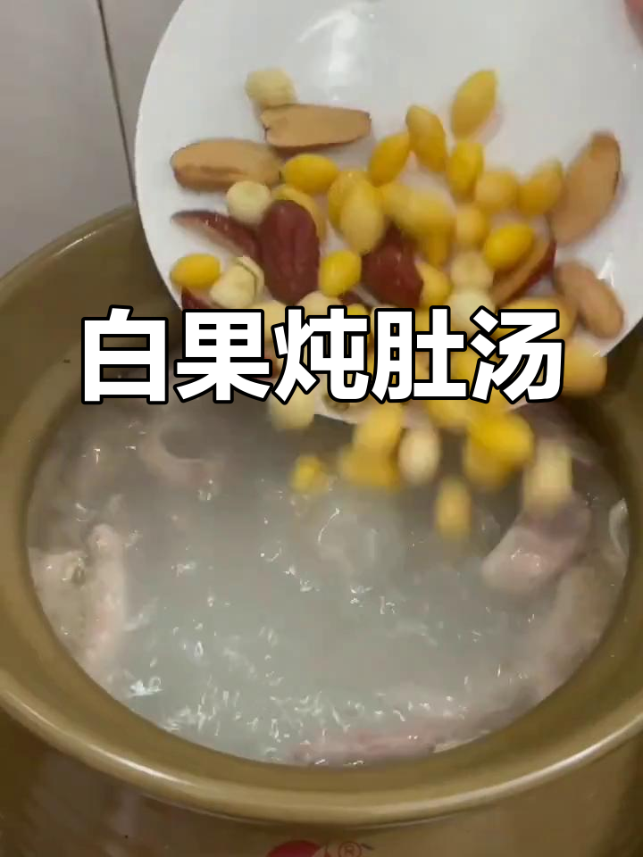 冬季暖汤,白果炖肚做法大公开