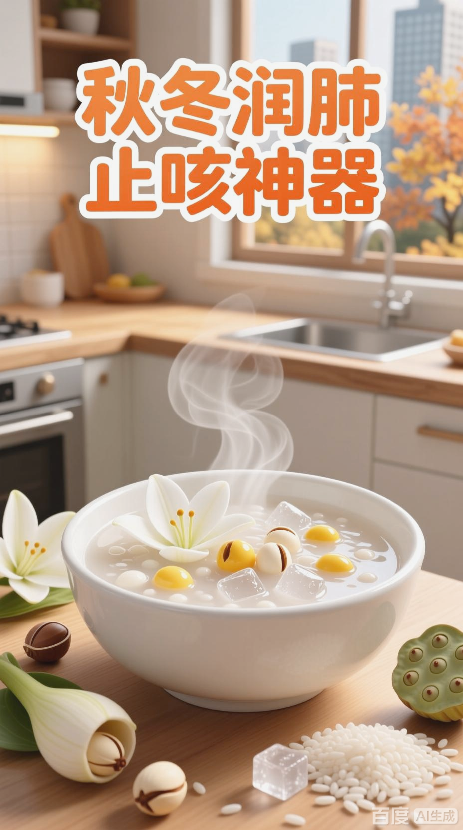 百合莲子粥,润肺宁心之选