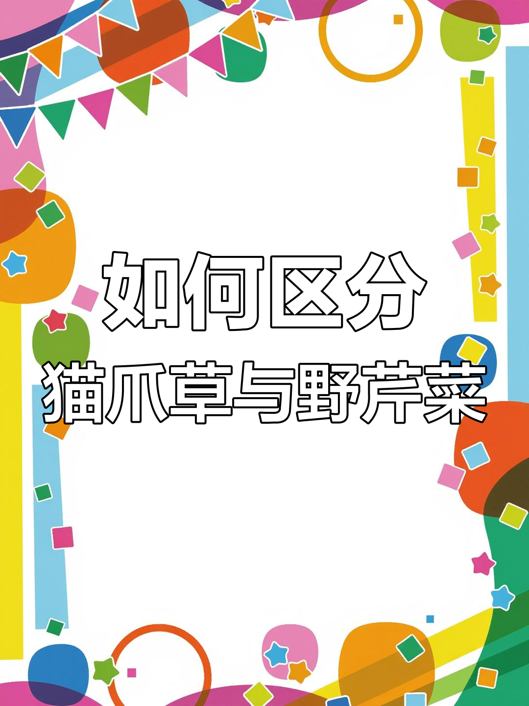 猫爪草和野芹菜的区别,你分得清楚吗?