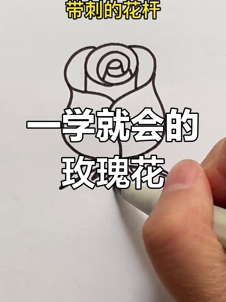 轻松画出可爱玫瑰花,步骤简单又有趣