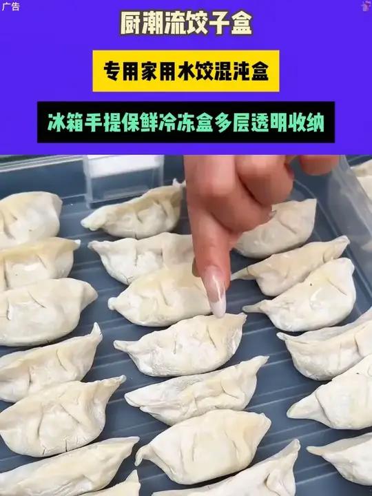 厨潮流饺子盒专用家用水饺混沌盒冰箱手提保鲜冷冻盒多层透明收纳 饺子盒馄饨盒收纳盒冷冻盒饺子