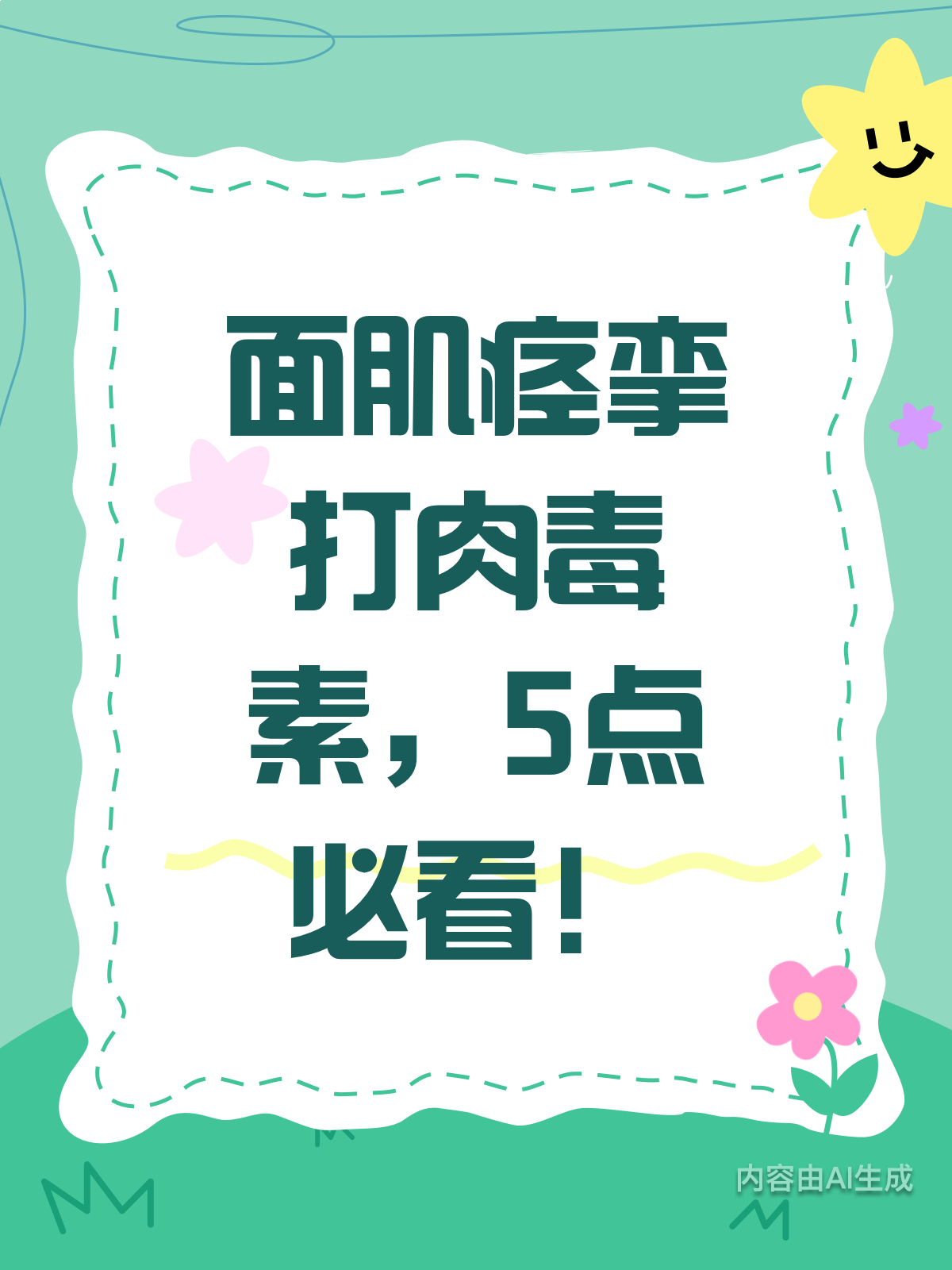 打肉毒素治面肌痉挛?这5点必知!