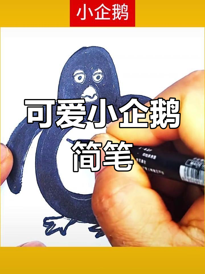 小企鹅简笔画,轻松学会!