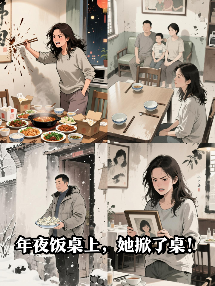 独居女孩的年夜饭：一桌菜两副碗筷，她突然掀翻了餐桌