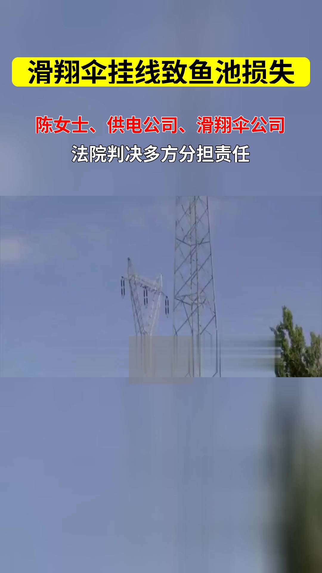 滑翔伞挂线鱼池案