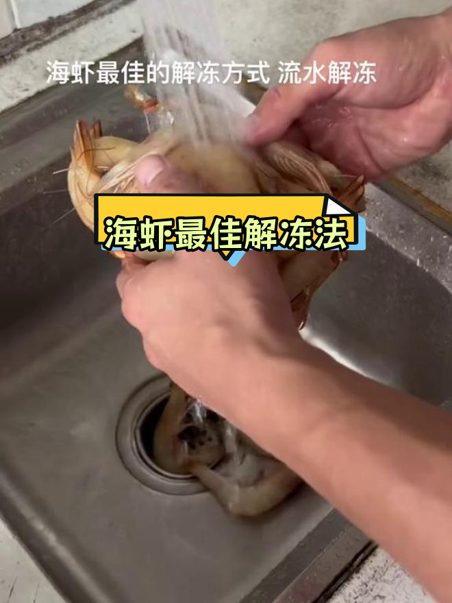 野生海虾解冻技巧:流水冲刷保持新鲜