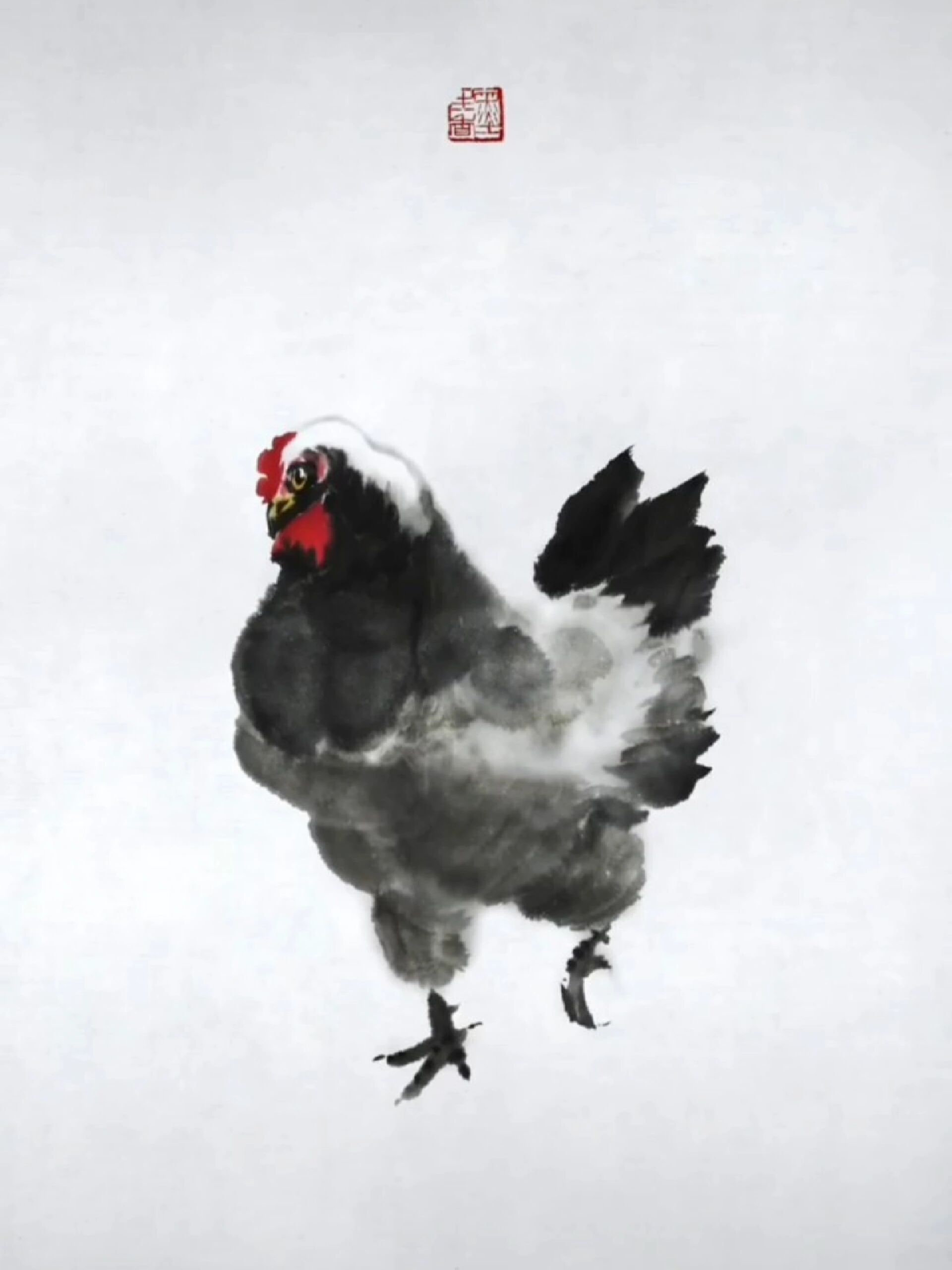 国画鸡教程
