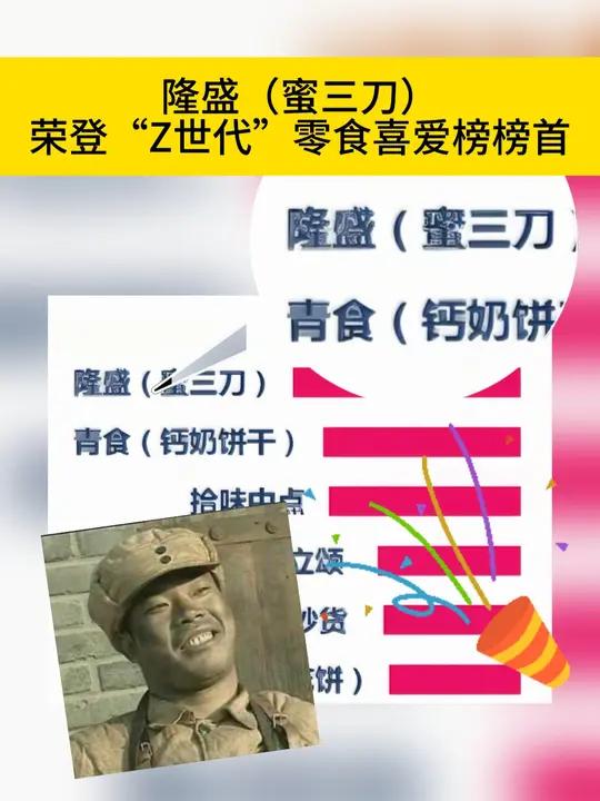青州隆盛(蜜三刀)荣登“Z世代”零食喜爱榜榜首蜜三刀!Z世代 青州 美食