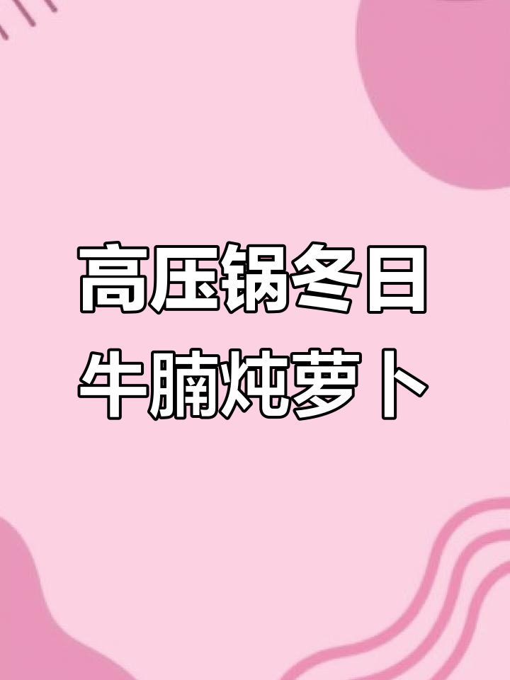冬季牛腩炖萝卜,高压锅轻松搞定