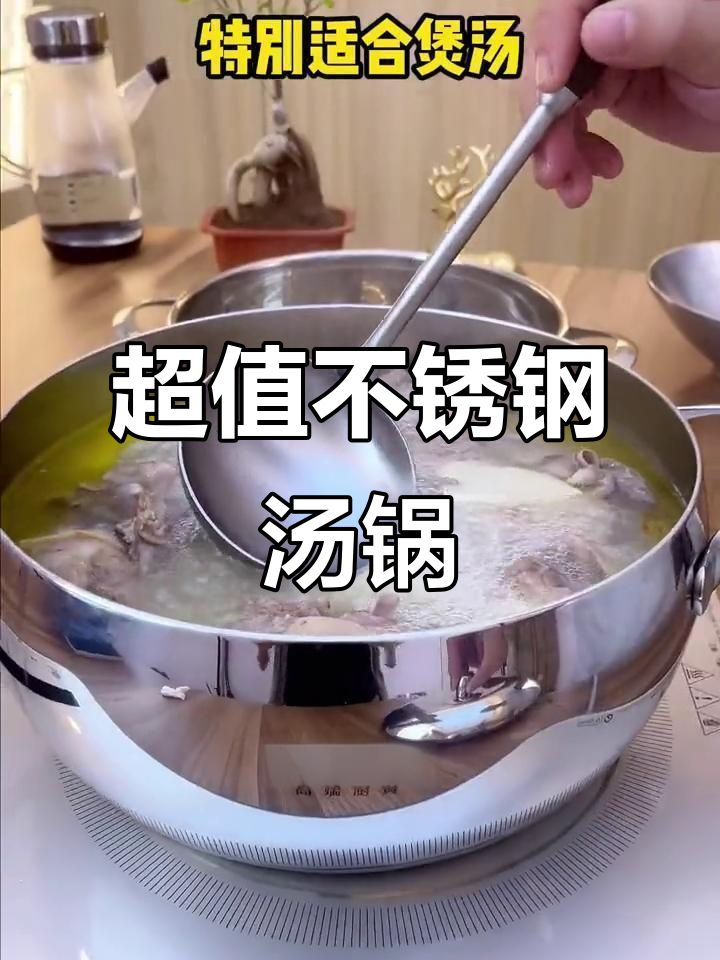 304不锈钢汤锅，20厘米大口径，炖鸡没问题！