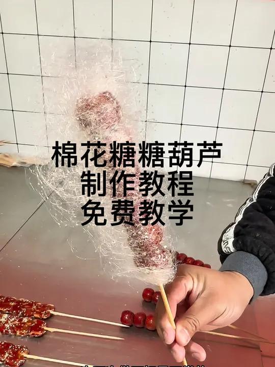 棉花糖糖葫芦商用制作教程 冰糖葫芦冰糖葫芦不化技术棉花糖糖葫芦拔丝糖葫芦拔丝糖葫芦做法 扁