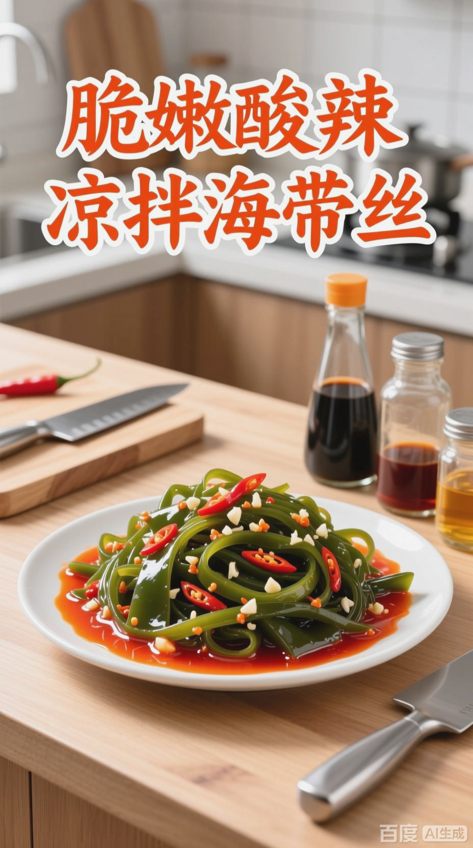 家常凉拌海带丝，酸辣解腻超下饭