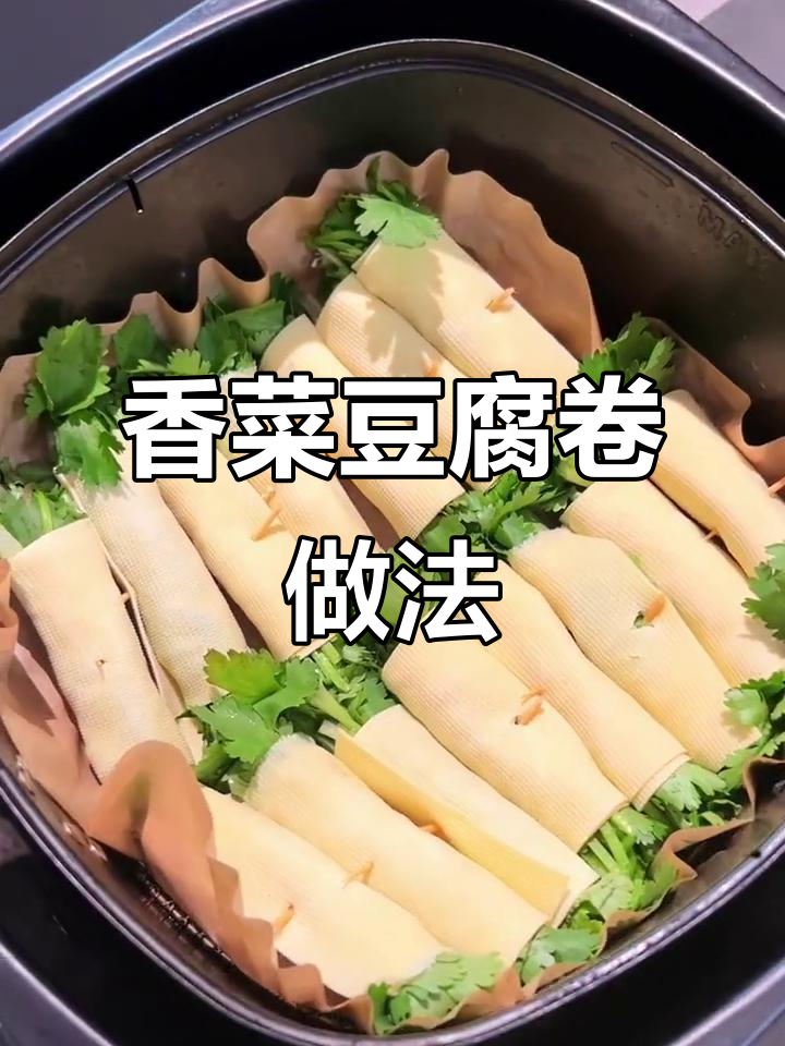 空气炸锅版香菜豆腐卷,外焦里嫩超有味